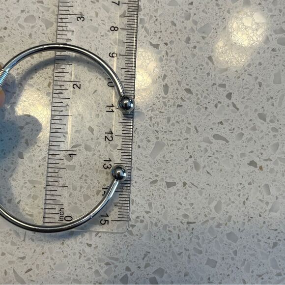 Stone Heart Bangle Bracelet - Picture 8 of 10